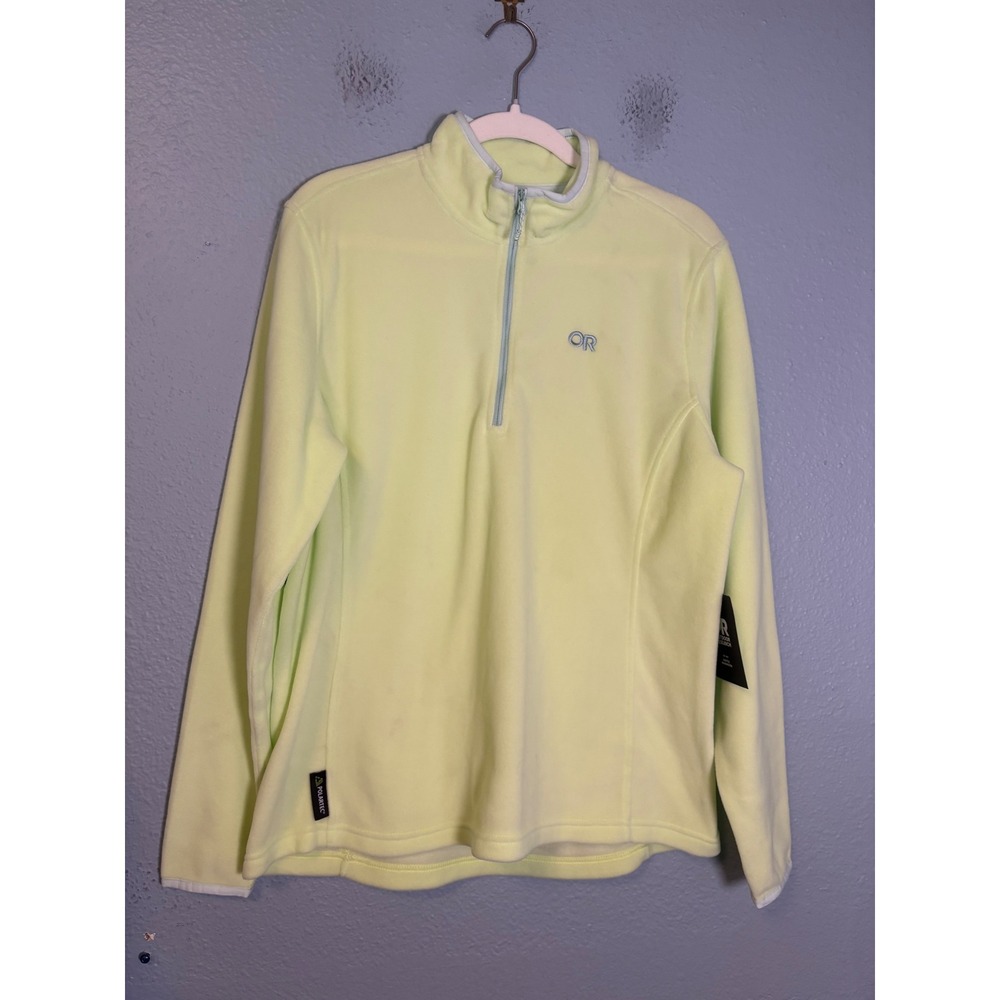 NWT Outdoor Research Womens Polartec 100 Quarter Zip Fleece Cool Matcha Sz Large